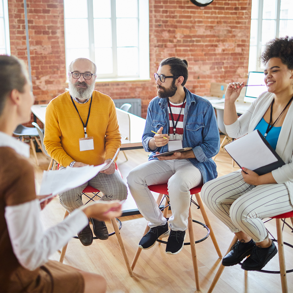 Chances employee having a meeting