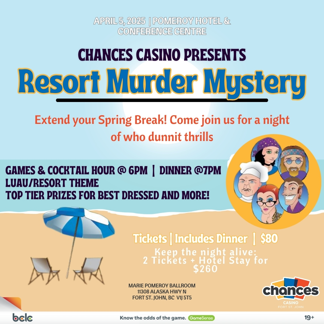 chances casino fort st john murder mystery event on april 5