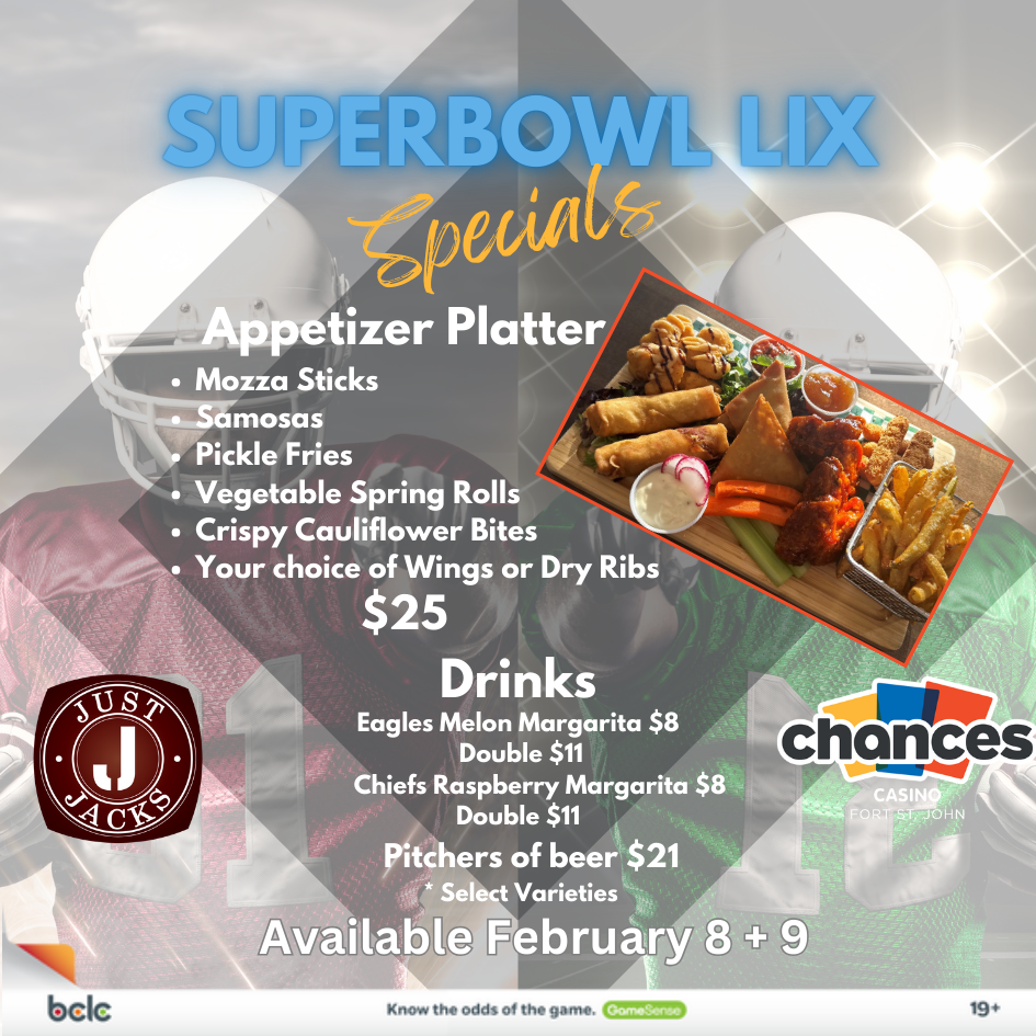 superbowl 59 specials at just jacks on february 8 and 9