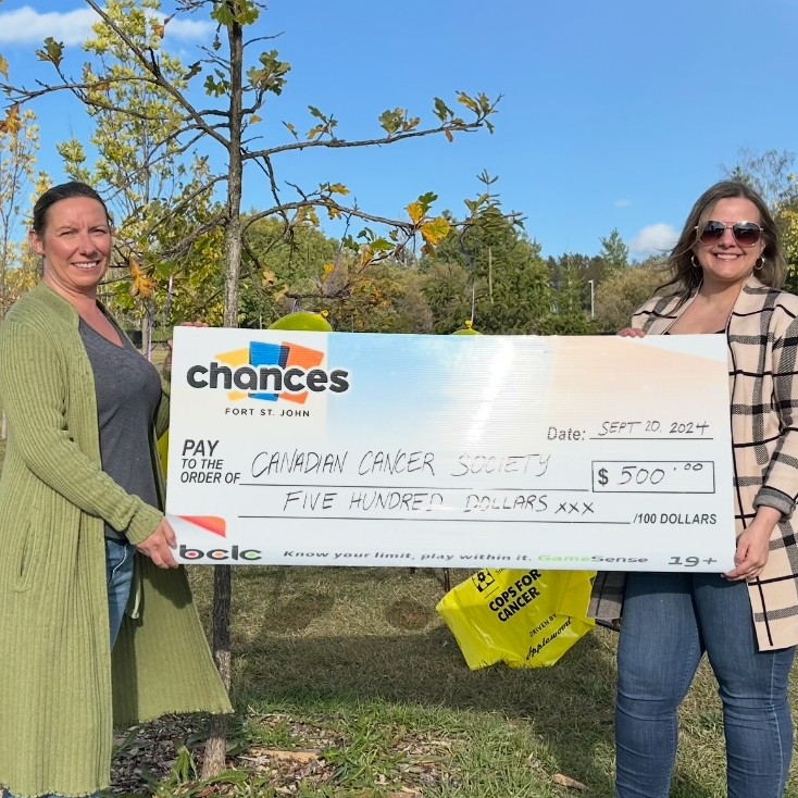chances fsj donation of $500 to the canadian cancer society